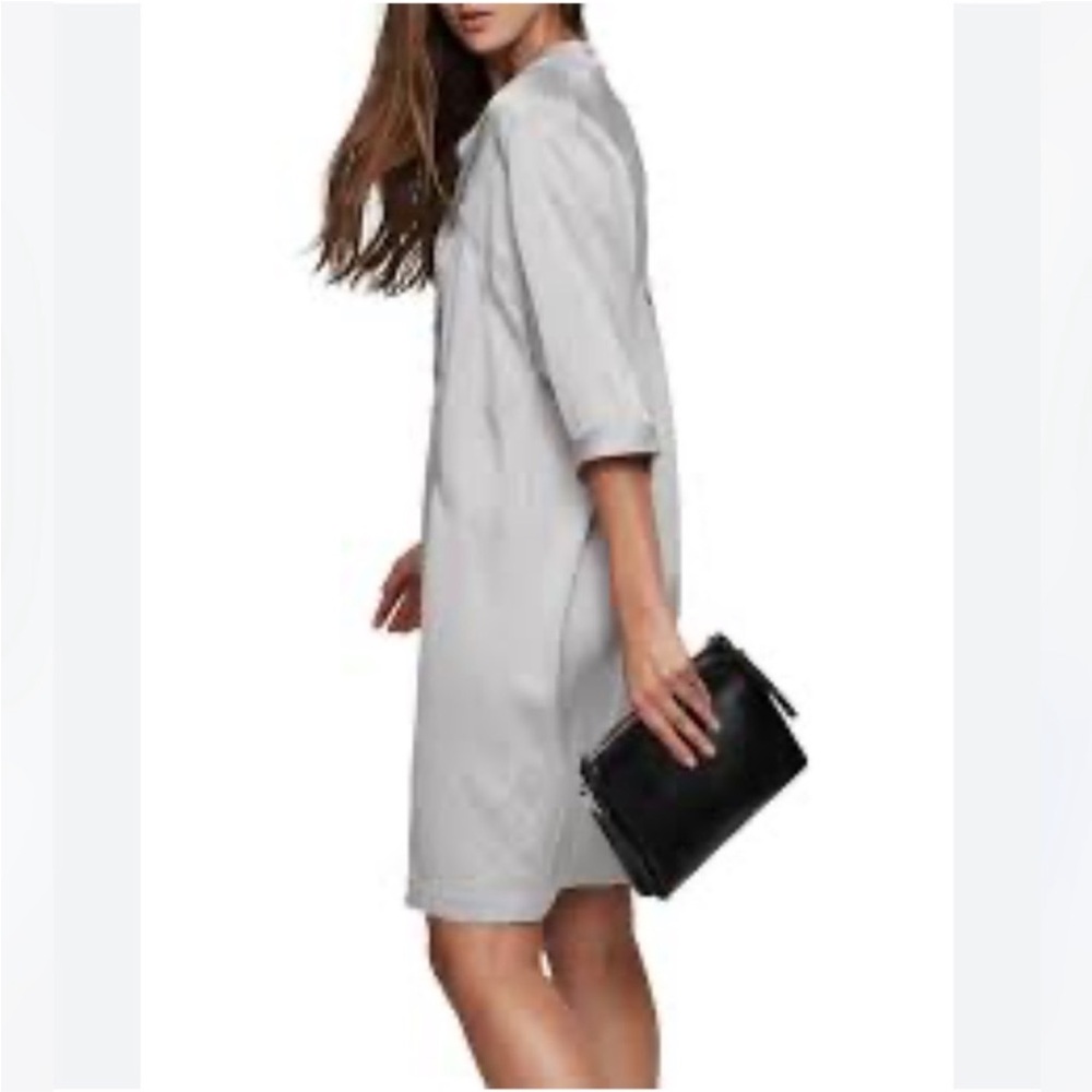NWT REISS silver grey Mccarthy Shirt Dress, size US 6 - Picture 2 of 12
